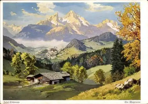 Künstler Ak Süßmayr, Josef, Berchtesgaden in Oberbayern, Watzmann