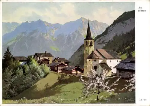 Künstler Ak Süßmayr, Josef, Frühling im Gebirge, Kirche