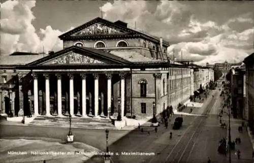 Ak München, Nationaltheater, Maximilianstraße, Maximilianeum