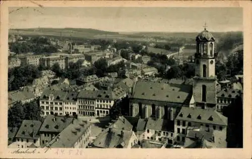 Ak Auerbach im Vogtland, Teilansicht, Blick vom Schlossturm, Kirchturm