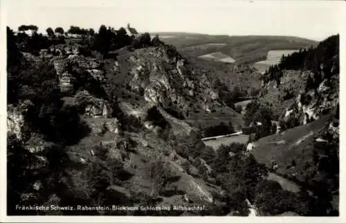 Ak Ahorntal in der Fränkischen Schweiz, Burg Rabenstein, Blick vom Schloss, Ailsbachtal