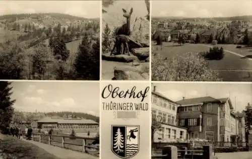 Ak Oberhof im Thüringer Wald, Wappen, Teilansichten