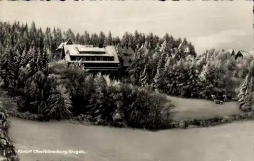 Ak Oberbärenburg Altenberg im Erzgebirge, Teilansicht, Winter