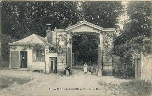 Ak Marly le Roi Yvelines, Entree du Parc