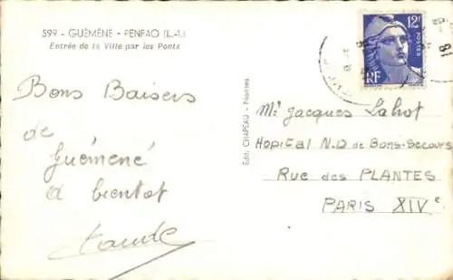 Ak Guémené Penfao Loire Atlantique, Entree de la Ville par les Ponts