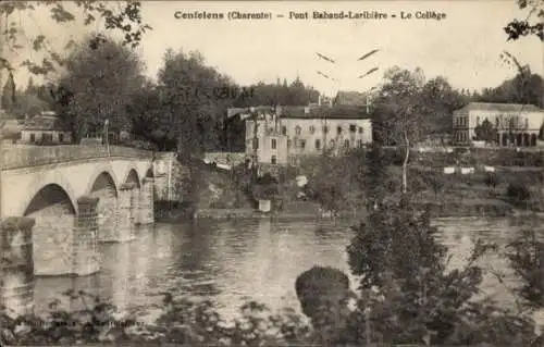 Ak Confolens Charente, Brücke Babaud Laribiere, College