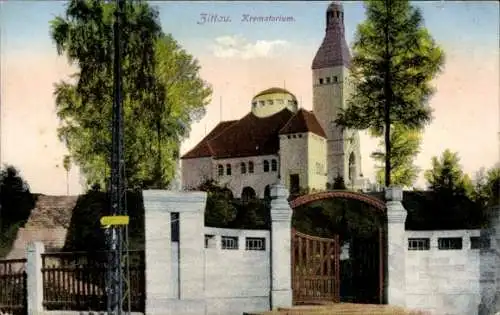 Ak Zittau in der Oberlausitz, Krematorium