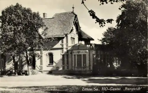 Ak Zittau in der Oberlausitz, HO Gaststätte Burgteich