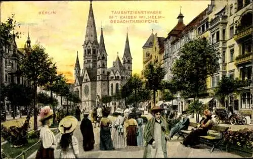 Ak Berlin Charlottenburg, Tauentzienstraße, Kaiser Wilhelm Gedächtniskirche