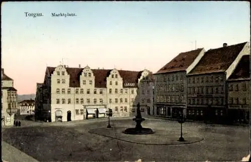 Ak Torgau an der Elbe, Marktplatz