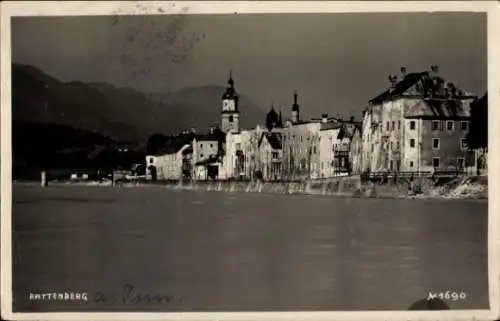 Ak Rattenberg am Inn Tirol, Teilansicht vom Wasser gesehen