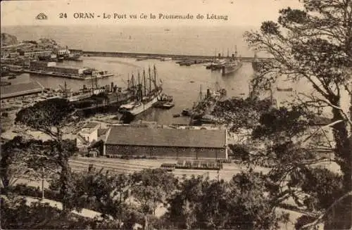Ak Oran Algerier, Hafen, Promenade