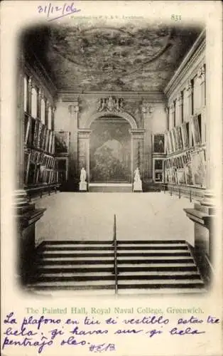 Ak Greenwich, London, England, Painted Hall, Royal Naval College