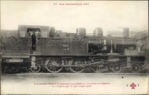 Ak Französische Eisenbahn, Est, Dampflok Serie 8, Tender