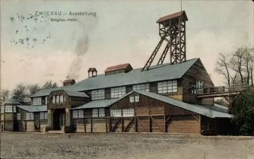 Ak Zwickau in Sachsen, Gewerbeausstellung 1906, Bergbau-Halle