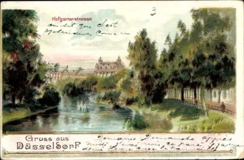 Ak Düsseldorf, Flußpartie an der Hofgarten Terrasse