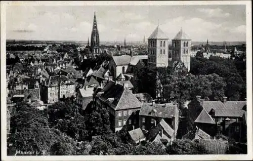 Ak Münster in Westfalen, Totalansicht, Kirchtürme