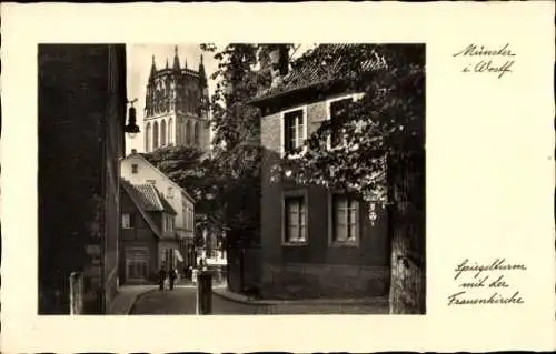 Ak Münster in Westfalen, Spiegelturm, Frauenkirche