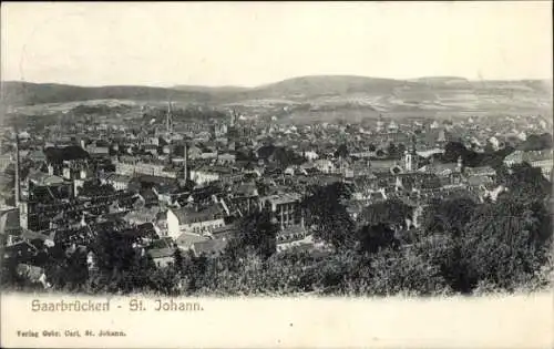 Ak St. Johann Saarbrücken im Saarland, Totalansicht