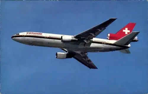 Ak Schweizer Passagierflugzeug der Swissair, McDonnell-Douglas DC-10-30