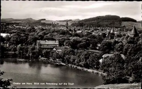 Ak Goslar am Harz, Totalansicht, Blick vom Petersberg