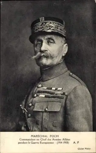 Ak Französischer General Ferdinand Foch, Portrait