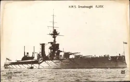 Ak Britisches Kriegsschiff, HMS Ajax, Deadnought, Royal Navy