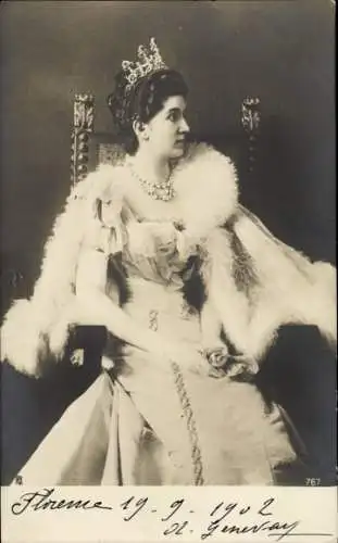 Ak Elena von Montenegro, Königin von Italien, Portrait, Krone