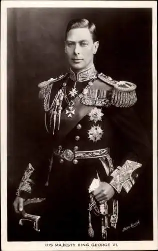 Ak König George VI von Großbritannien, Portrait, Paradeuniform