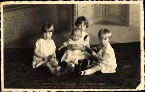 Ak Prinz Jean, Prinzessin Elisabeth, Marie Adeleide, Marie Gabrielle von Luxemburg