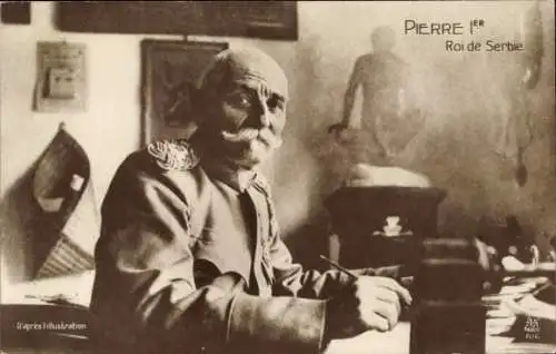 Ak Pierre 1er Roi de Serbie, Peter I. König der Serben, Kroaten und Slowenen, Portrait