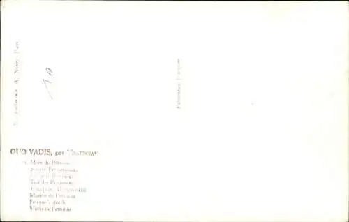 Künstler Ak Mastroianni, Domenico, Quo Vadis, Mort de Pétrone, Petronio