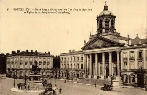 Ak Brüssel Brüssel, Place Royale, Denkmal