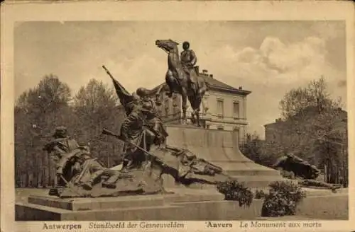 Ak Antwerpen Antwerpen Flandern, Kriegsdenkmal