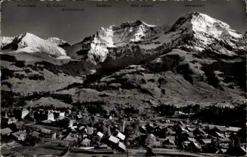 Ak Adelboden Kanton Bern Schweiz, Gesamtansicht, Berge