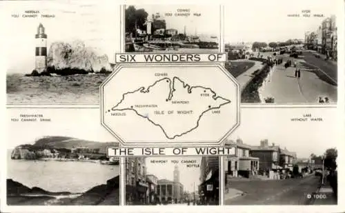 PC Isle of Wight England, Six Wonders, Needles you can't thread, Cowes, Freshwater, Newport