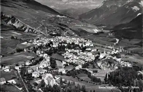 Ak Scuol Schuls Kt. Graubünden Schweiz, Gesamtansicht, Unterengadin