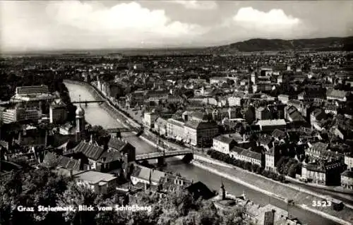 Ak Graz Steiermark, Gesamtansicht, Blick vom Schlossberg
