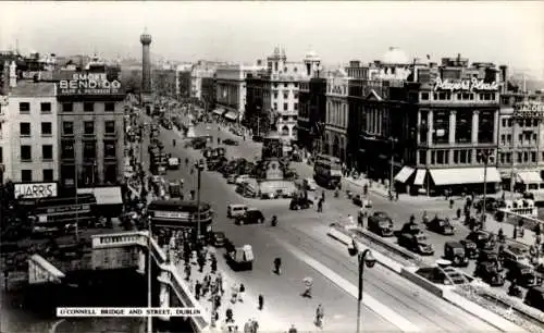 Ak Dublin Irland, O'Connell Bridge, Straße