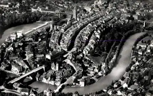Ak Bern Stadt Schweiz, Altstadt, Fliegeraufnahme