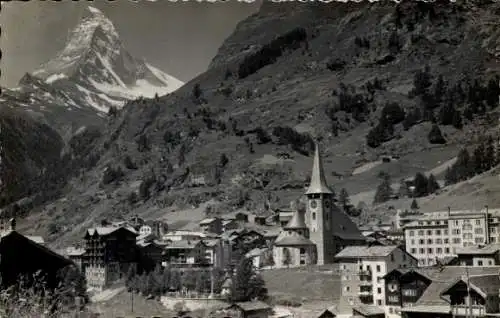 Ak Zermatt Kanton Wallis Schweiz, Gesamtansicht