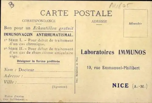 Ak Reklame, Antirheumatische Immunvakzine, Immunos Laboratories