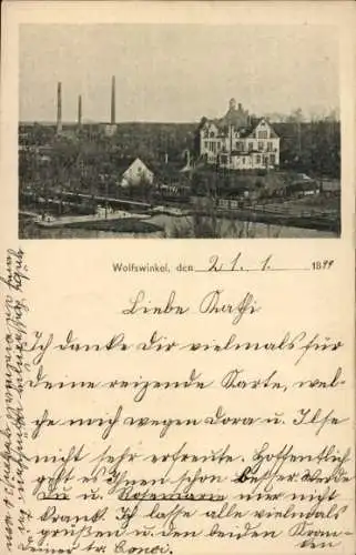 Ak Wolfswinkel Eberswalde in der Mark, Teilansicht, Villa, Fabrik