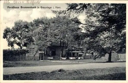 Ak Braunlage im Oberharz, Forsthaus Brunnenbach, Gastwirtschaft