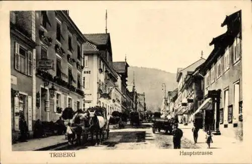 Ak Triberg im Schwarzwald, Hauptstraße, Hotel Post