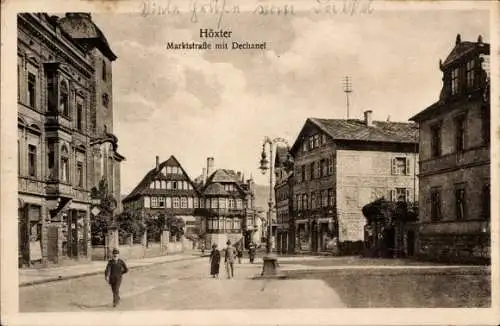 Ak Höxter an der Weser, Marktstraße mit Dechanei