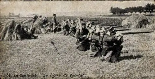 AK Französische Soldaten in der Schützenlinie