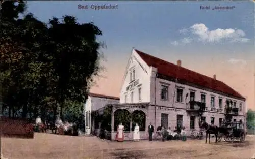 Ak Opolno Zdrój Bad Oppelsdorf Bogatynia Reichenau Schlesien, Hotel Annenhof