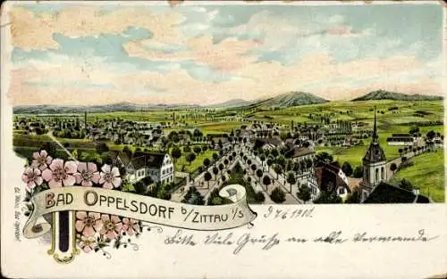 Litho Opolno Zdrój Bad Oppelsdorf Bogatynia Reichenau Schlesien, Gesamtansicht