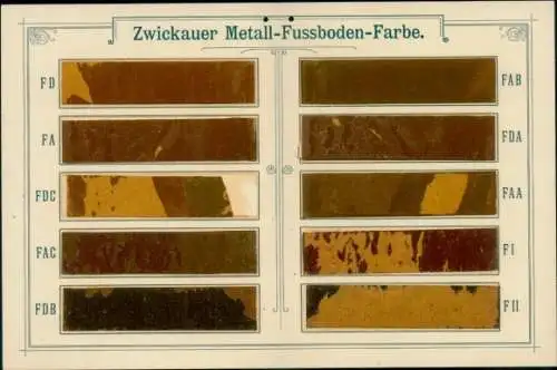 Klapp Ak Zwickau in Sachsen, Werbung, Metall-Fußboden Farbe, Chemische Fabrik